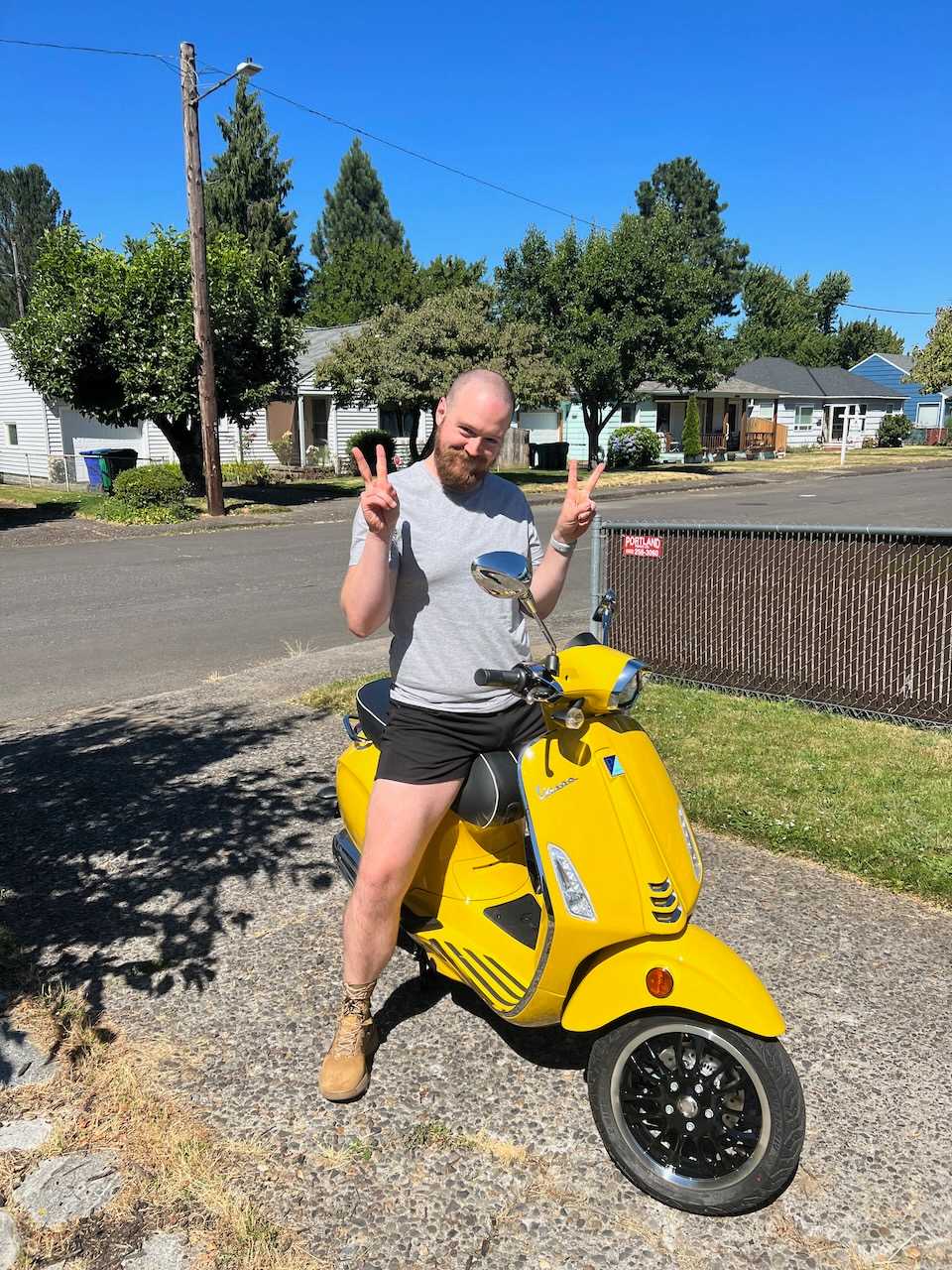 July: Bought this stunning yellow Vespa Sprint