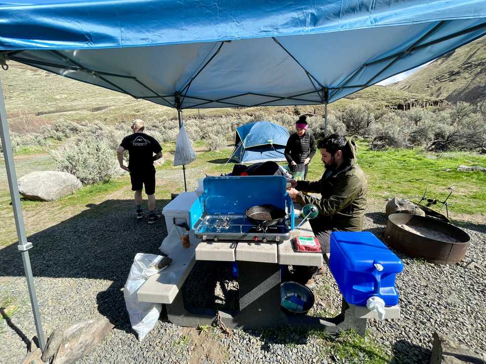 The Only Photo of the Campsite (featuring New Stove!)