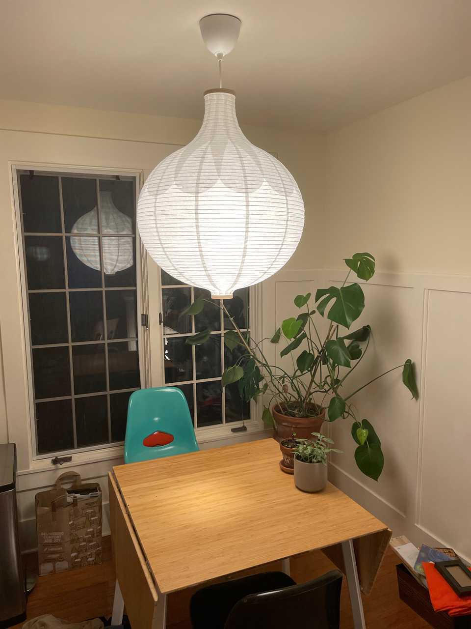 New Light Fixture / Messy Dining Area