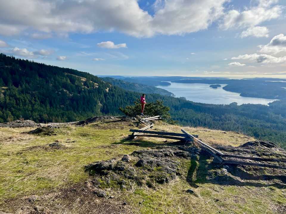 January: Daphne at the end of the Turtle Island Hike on Orcas Island