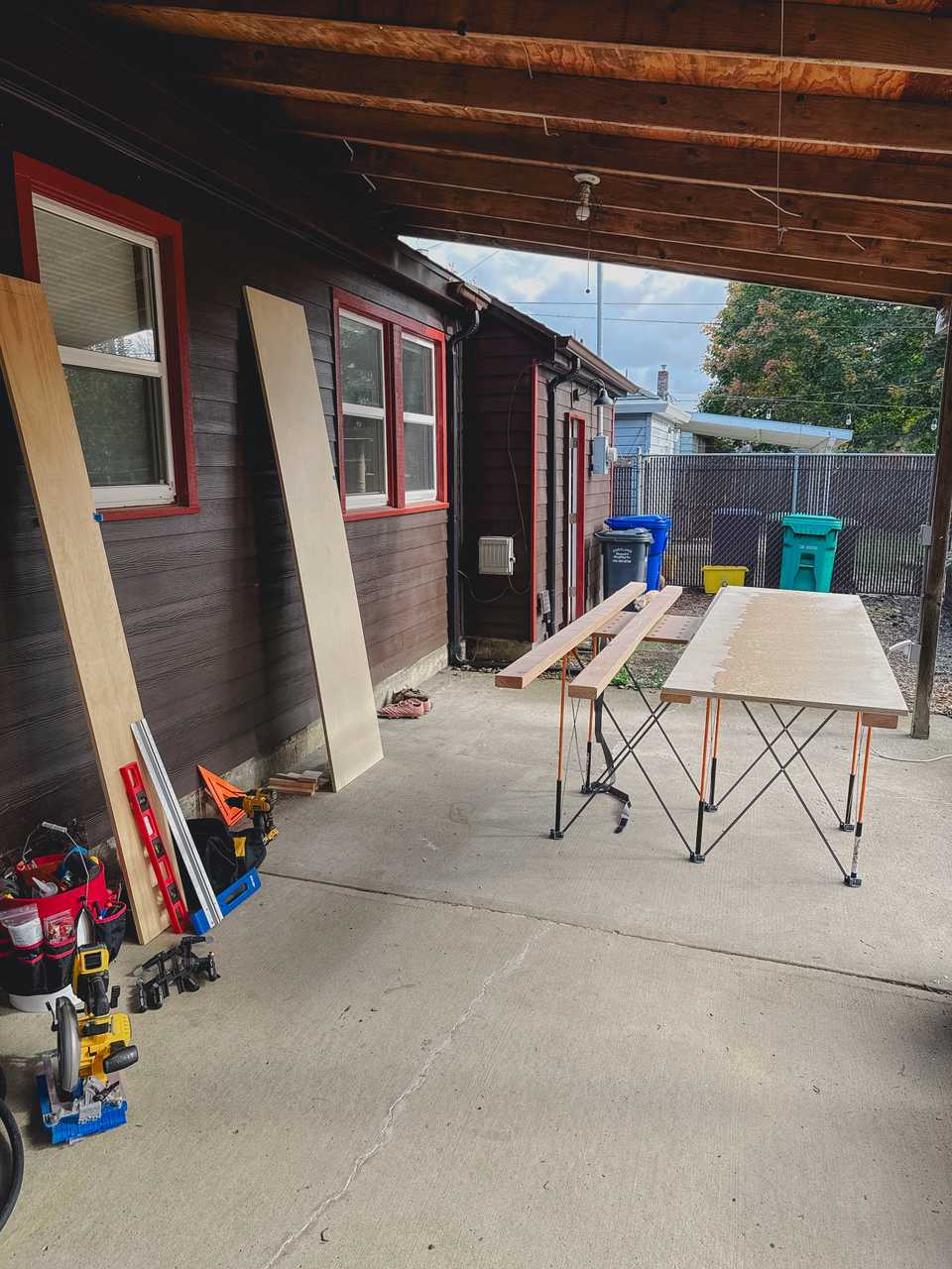 The backyard "wood shop" that became progressively messier as time went on