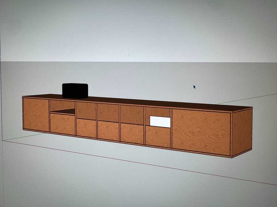 The SketchUp model of credenza v2