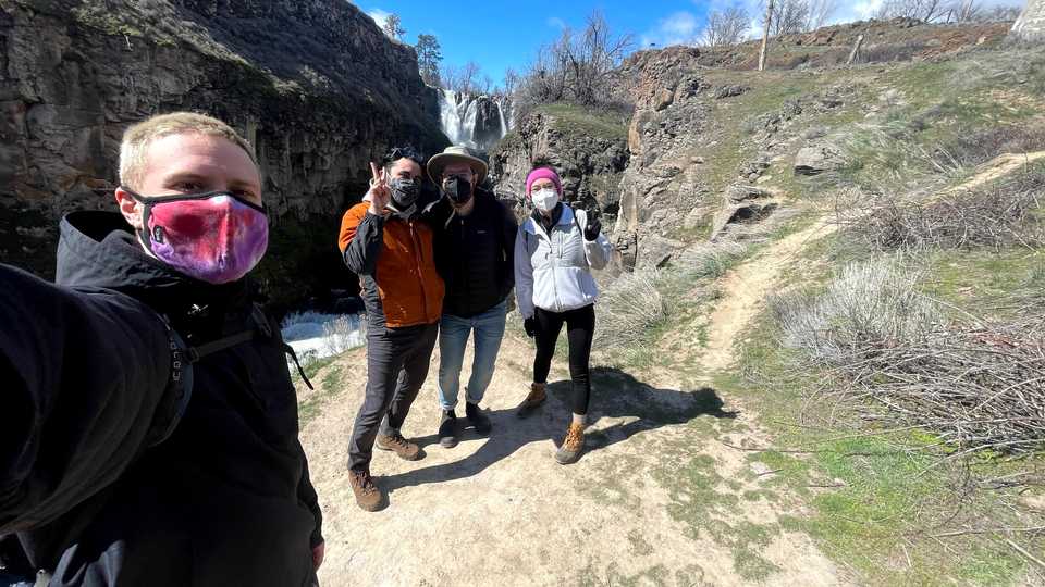 Kaya, Daphne, Charlie and Me at White River Falls