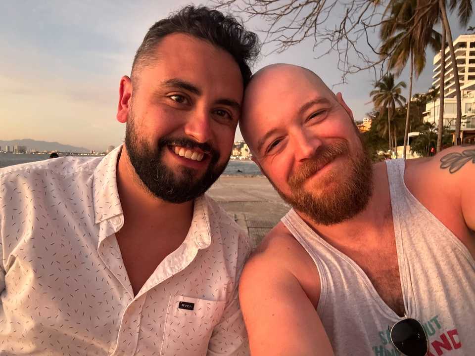 Charlie and I watching the sunset