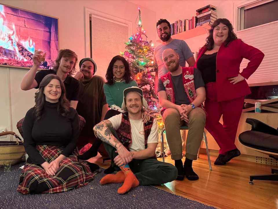 December: The gang at our secret santa exchange party