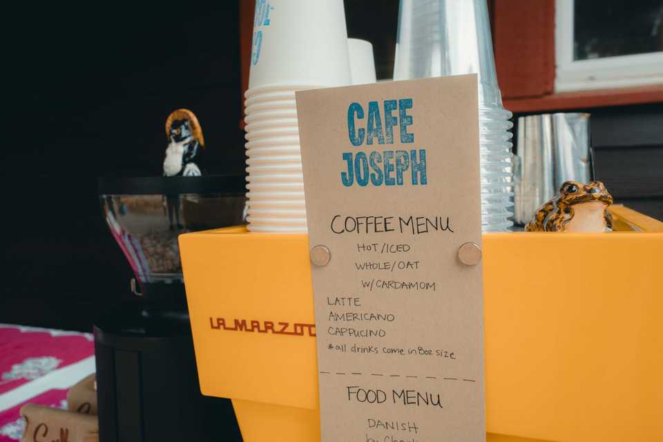 The menu at Cafe Joseph