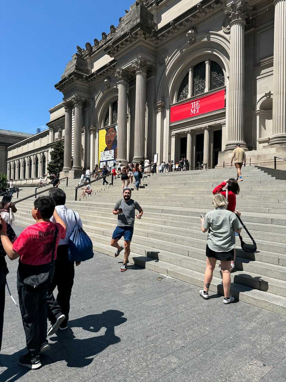 Bad photo of Charlie leaving the Met (that I love)